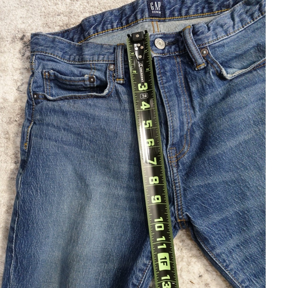 GAP Denim Slim Stretch Jeans Mens 31x30 Medium Wash Authentic Cotton Elastane - Picture 9 of 16